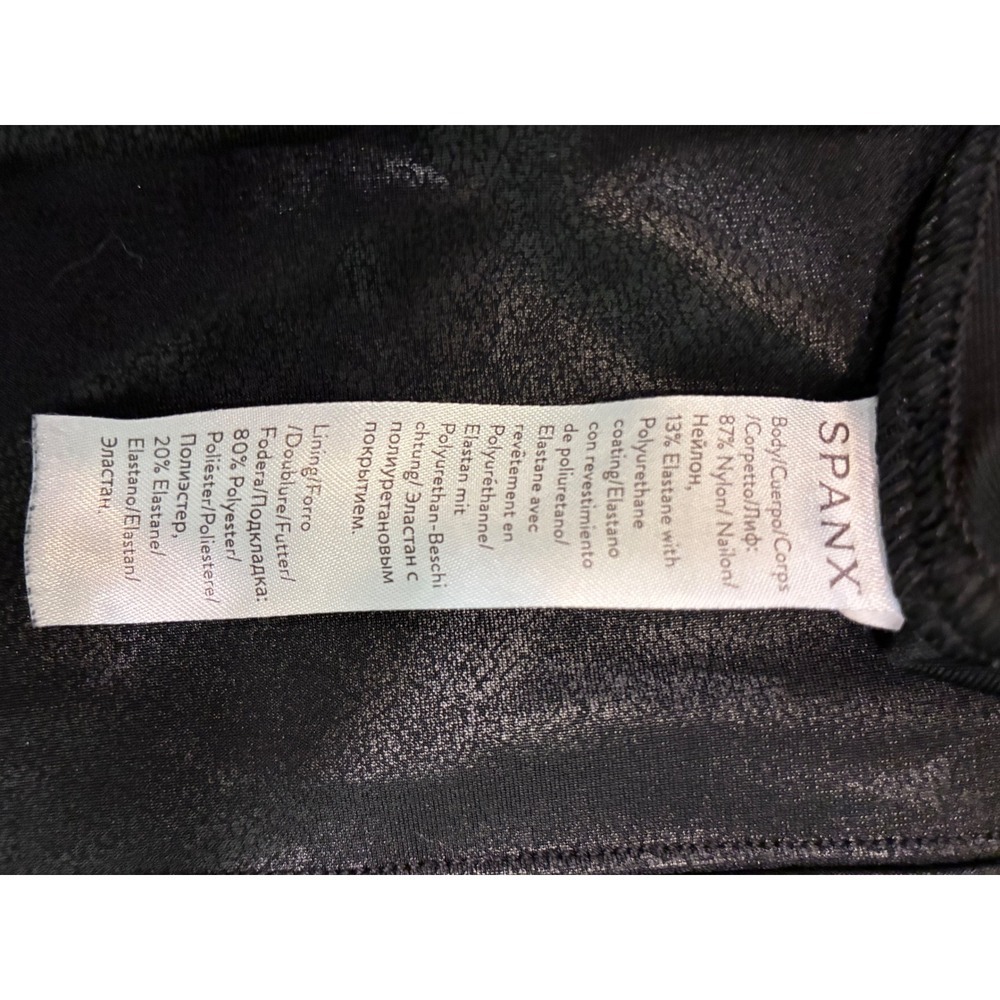 Spanx Faux Leather Leggings Black High Waist Shaper Slimming Large 20110R - Picture 4 of 4